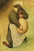 Ball made with an inflated animal bladder