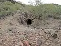 The entrance to an old adit at the BS&K Mine.