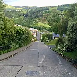 View down Baldwin Street from the very top