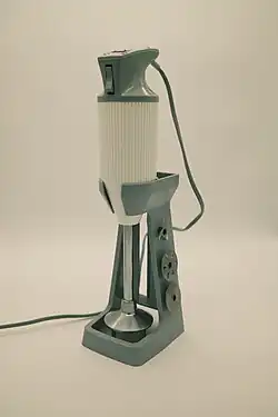 A Bamix model M100 wand blender with accessories from the 1960's.