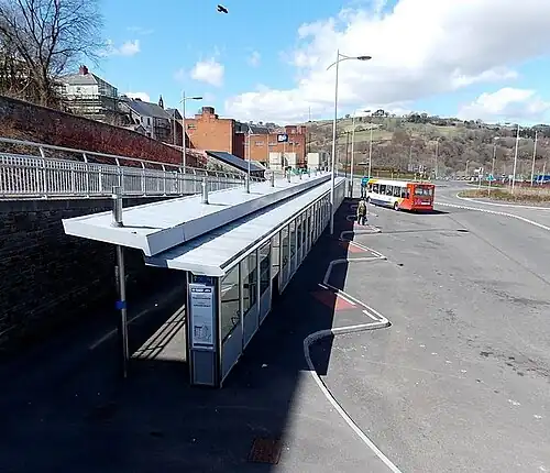 A classic bus in service at the rebuilt Blackwood Bus Station