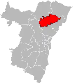 Situation of the canton of Haguenau in the department of Bas-Rhin