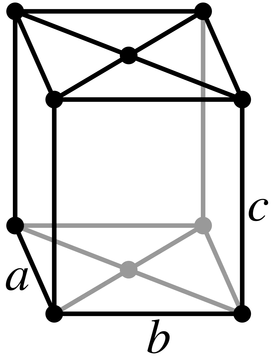 Base-centered orthorhombic crystal structure for gallium