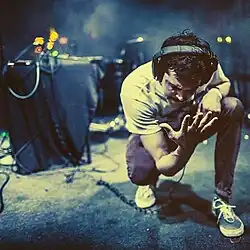 Bayonne during a live set in 2015