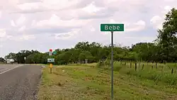 Bebe road sign