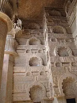 Side wall inside the chaitya verandah