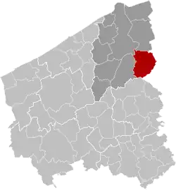 Location of Beernem in West Flanders