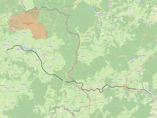 Map of the railway line 45A.