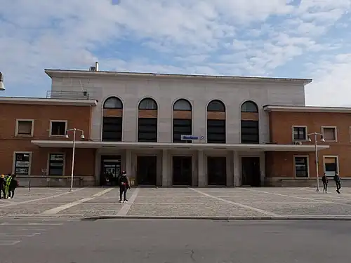 View of the passenger building.