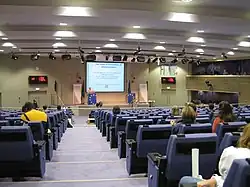 Press room of the European Commission inside the Berlaymont building, Brussels. 2007.