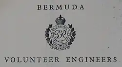 Stationery letterhead with the Bermuda Volunteer Engineers (Royal Engineers) insignia