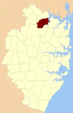 Location of the parish within Cumberland County