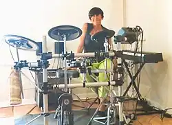 Davies recording "Music For The Future" in 2021