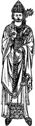 Monumental figure of Bishop Johannes of Lübeck, in Lübeck Cathedral.