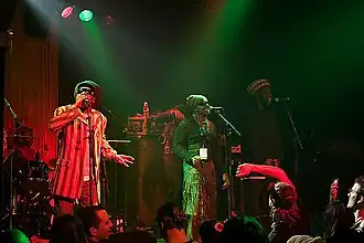 A group of men playing music.