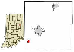 Location of Shamrock Lakes in Blackford County, Indiana.