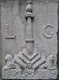 Sculpture: Crest of Liège dated 1592