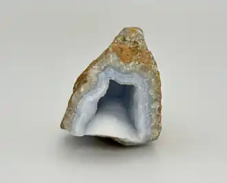 Blue lace agate "geode" (large vug with druzy quartz)