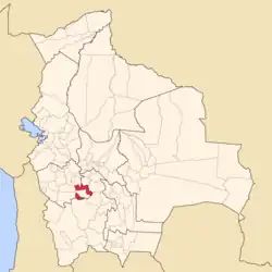 Location of Eduardo Abaroa Province in Bolivia