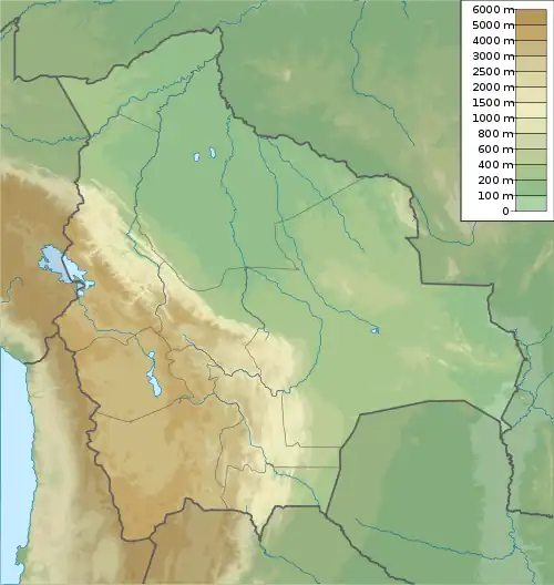 Location of Laguna Colorada in Bolivia.