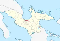 Map of Camarines Sur with Bombon highlighted