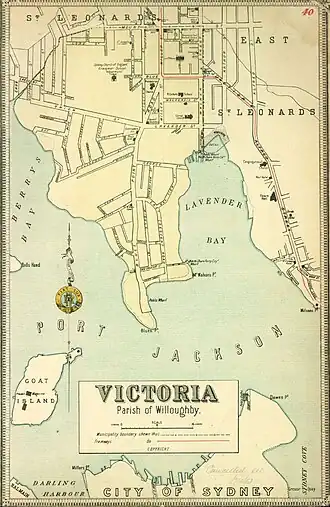 Map of Victoria Borough from the Atlas of the Suburbs of Sydney, 1885.