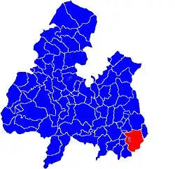 Location of Twomileborris within the civil parishes of north Tipperary, showing the enclave of Ballymoreen