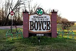 Boyce Welcome Sign