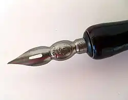 Brause "Christian IX" pen (with portrait carved) and its penholder