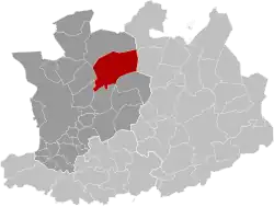 Location of Brecht in the province of Antwerp