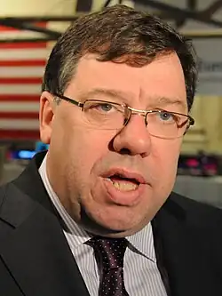 Brian Cowen speaking to reporters