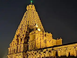 Brihadeeswara Temple Gopuram at night