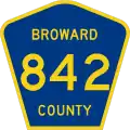 State Road 842 and County Road 842 marker