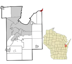 Location in Brown County and the state of Wisconsin