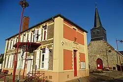 The town hall and church in Bruille-lez-Marchiennes