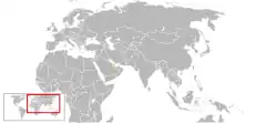Map indicating locations of Brunei and Qatar