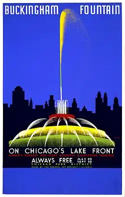 WPA poster promoting Buckingham Fountain, 1939