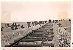 A section of track under construction