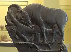 Detail of the bull trampling an enemy on the reverse