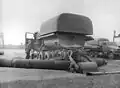 The G5 airfield sweeping machine, mady by the VEB special vehicle factory in Berlin, has a working width of 8 metres (1959)