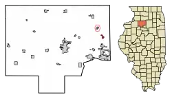 Location of Cherry in Bureau County, Illinois.