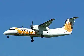 De Havilland Canada Dash 8 In yellow Jazz livery