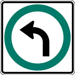Left turn required