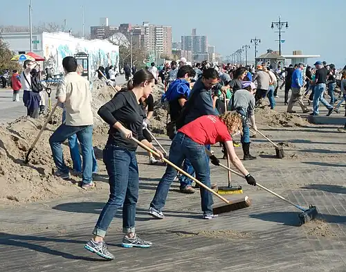 An image of organized community members playing a role in community development