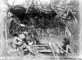 Alifuru people of Seram island in Maluku cooking papeda in bamboo