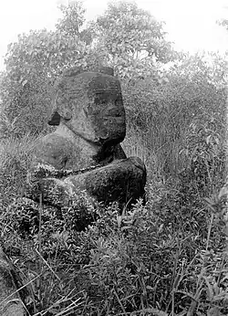 Megalithic statue located on the way from Pulauping village to Tinggihari village (photo taken in 1933)
