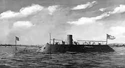 wash drawing of CSS Virginia by Clary Ray (1898)