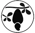 Pictogram for Cajueiro Seco (lit. 'dry cashew') station, depicting a cashew apple