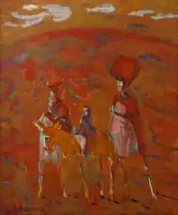 Camilleplukkerskene painting by Norwegian Painter Olav Mosebekk