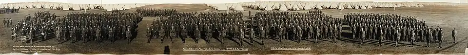 Canadian Expeditionary Force, 157th O.S. Battalion, Camp Borden, October 2, 1916. No. 618 (HS85-10-32565)